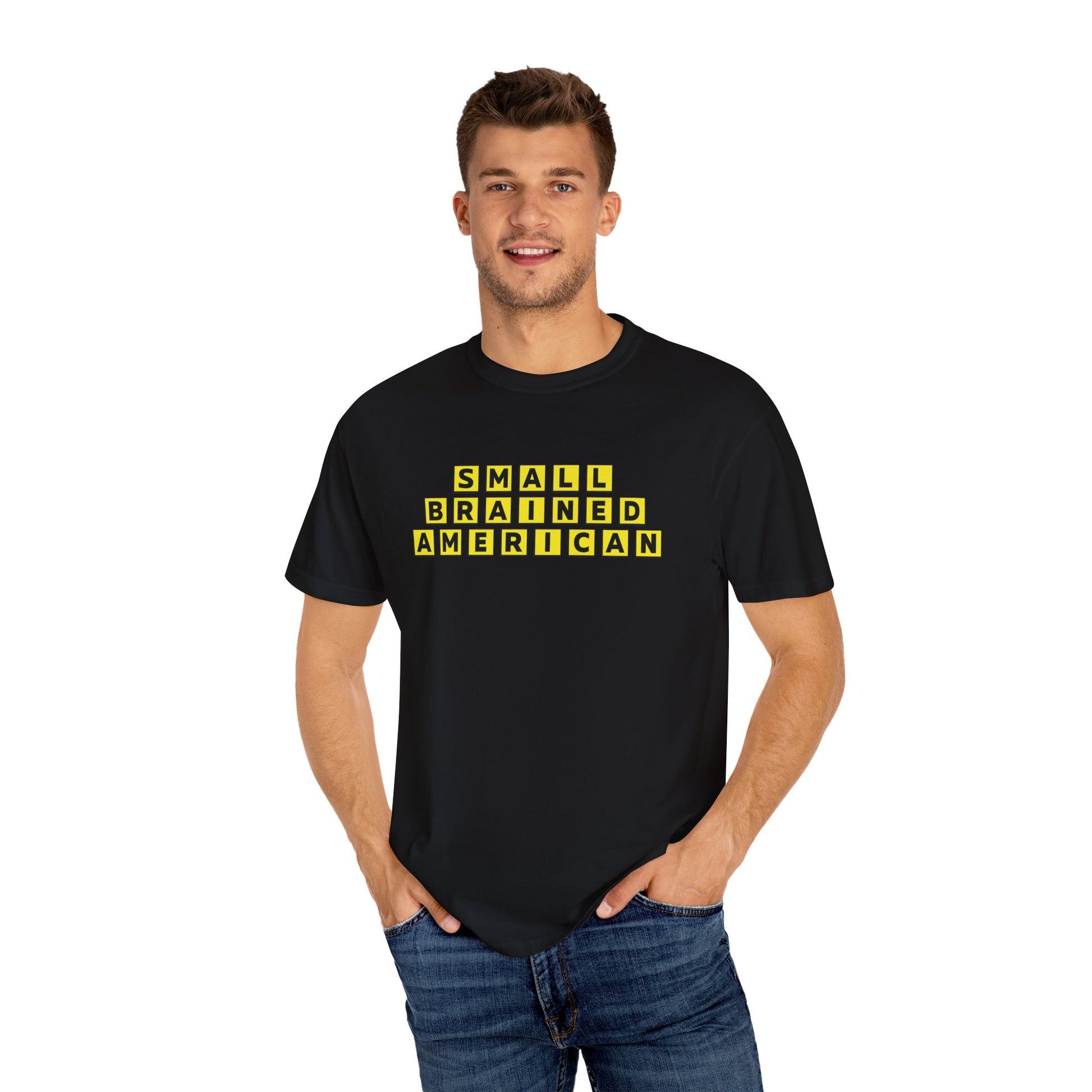 Unisex Garment-Dyed T-Shirt - Small Brained American Tee